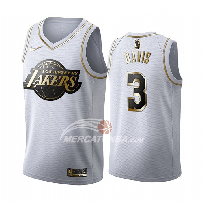Maglia Golden Edition Los Angeles Lakers Anthony Davis Bianco